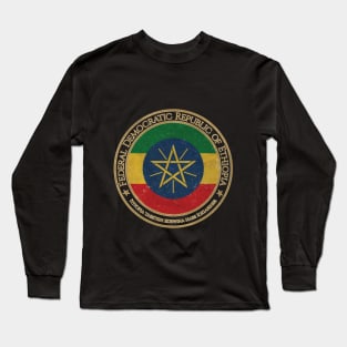 Vintage Federal Democratic Republic of Ethiopia Africa African Flag Long Sleeve T-Shirt